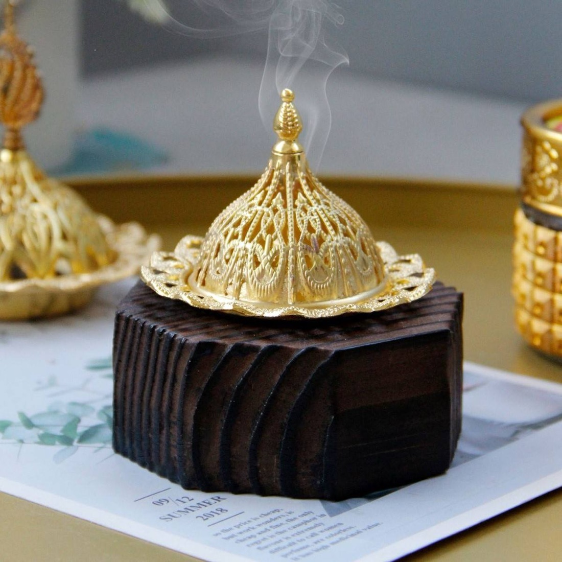 Solid brass coil and cone burner