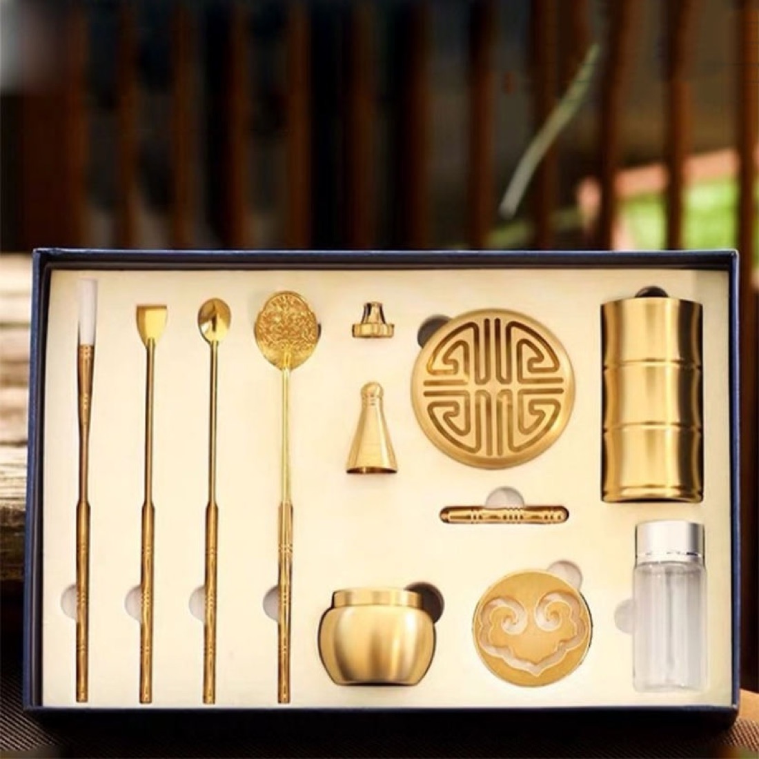 Brass incense-seal making kit